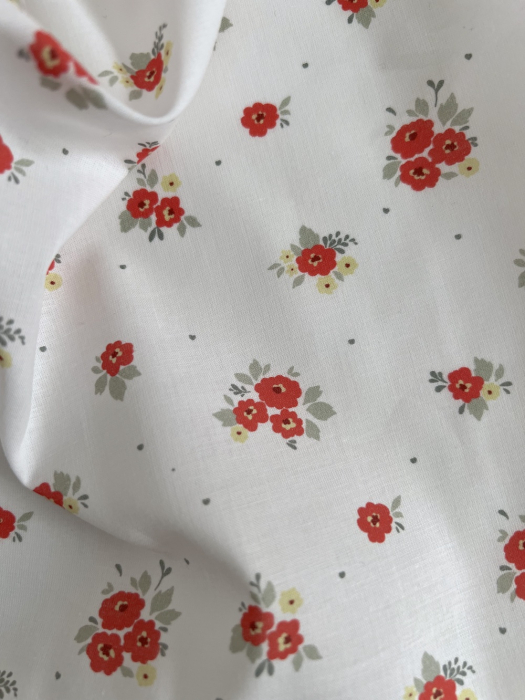 ROZEN - Batiste de coton BIO imprimé exclusif coquelicot / SILKYNE Batikou - 2