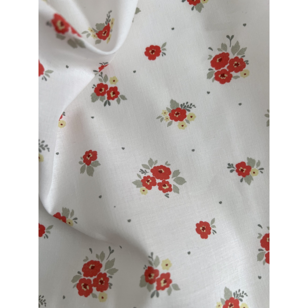 ROZEN - Batiste de coton BIO imprimé exclusif coquelicot / SILKYNE Batikou - 2