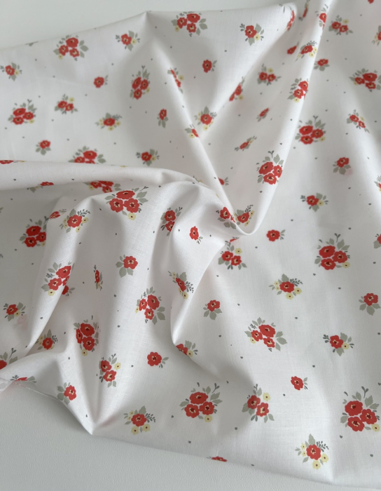 ROZEN - Batiste de coton BIO imprimé exclusif coquelicot / SILKYNE Batikou - 6