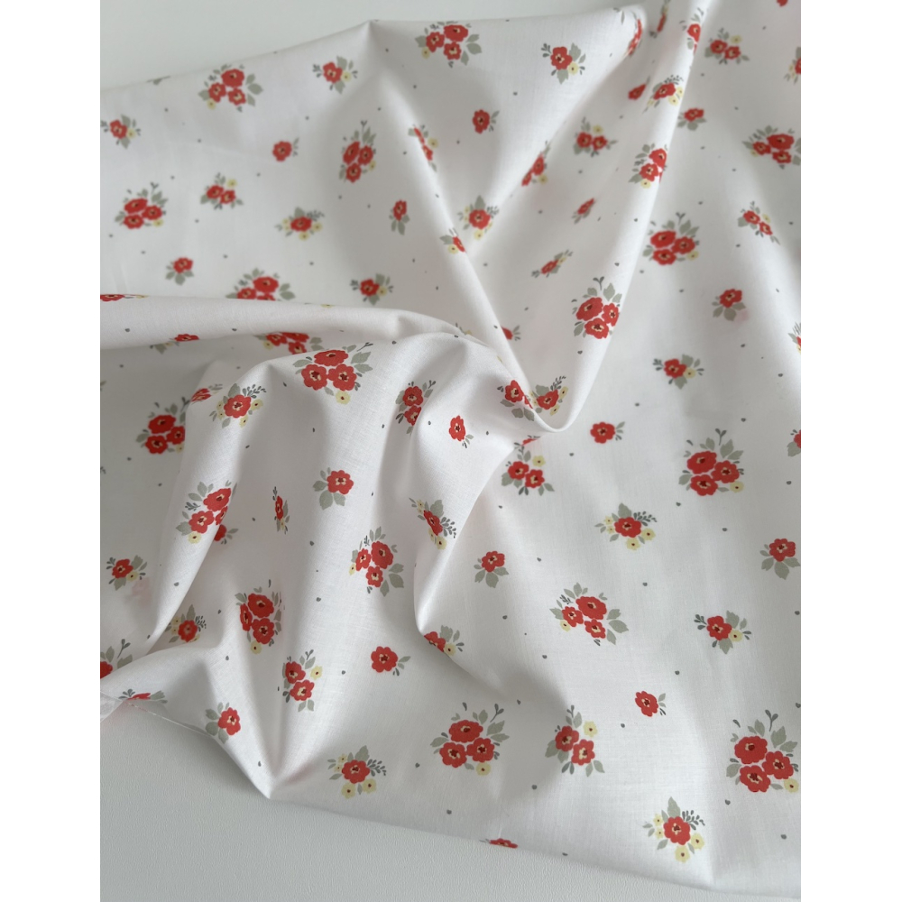 ROZEN - Batiste de coton BIO imprimé exclusif coquelicot / SILKYNE Batikou - 6