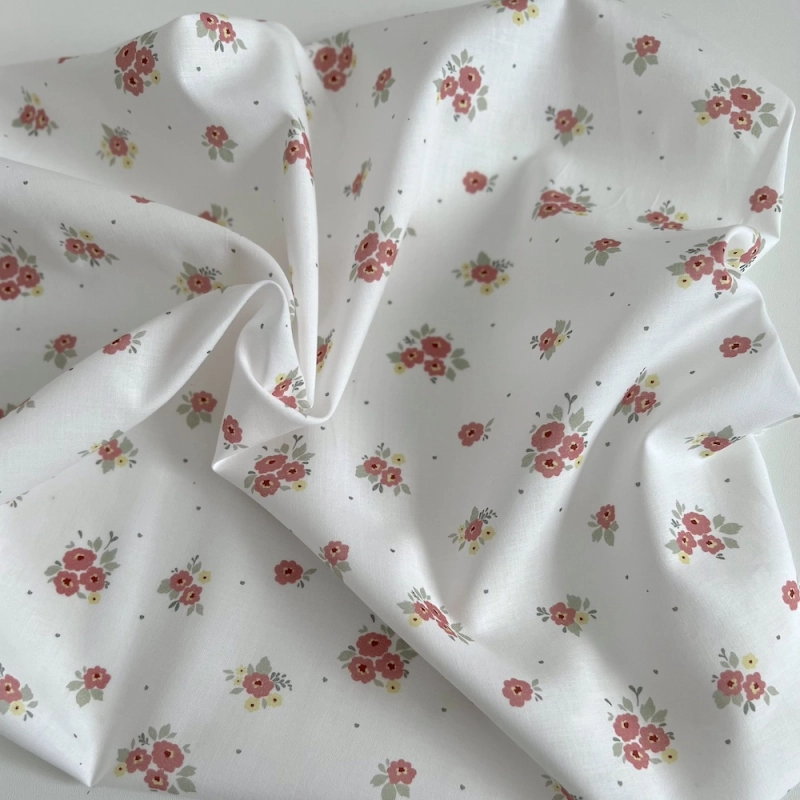 ROZEN - Batiste de coton BIO imprimé exclusif sorbet / SILKYNE Batikou - 1