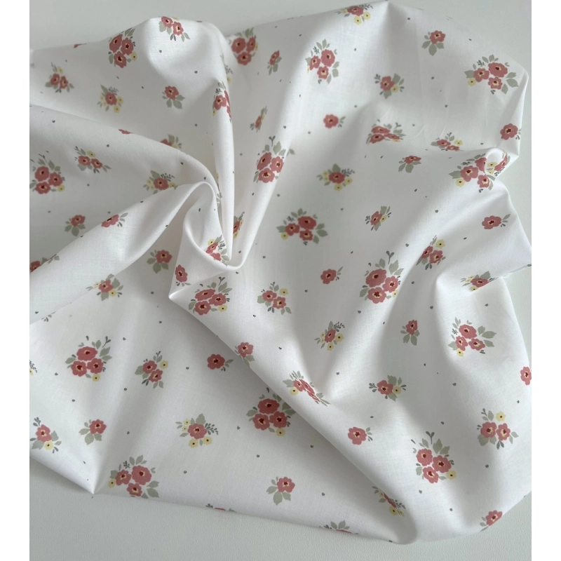 ROZEN - Batiste de coton BIO imprimé exclusif sorbet / SILKYNE Batikou - 3