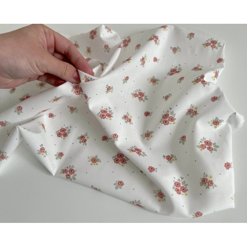 ROZEN - Batiste de coton BIO imprimé exclusif sorbet / SILKYNE Batikou - 5