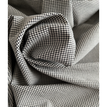 Seersucker / Coton gaufré vichy mini noir / lait Batikou - 2 Seersucker / Coton gaufré vichy mini noir / lait Batikou - 2