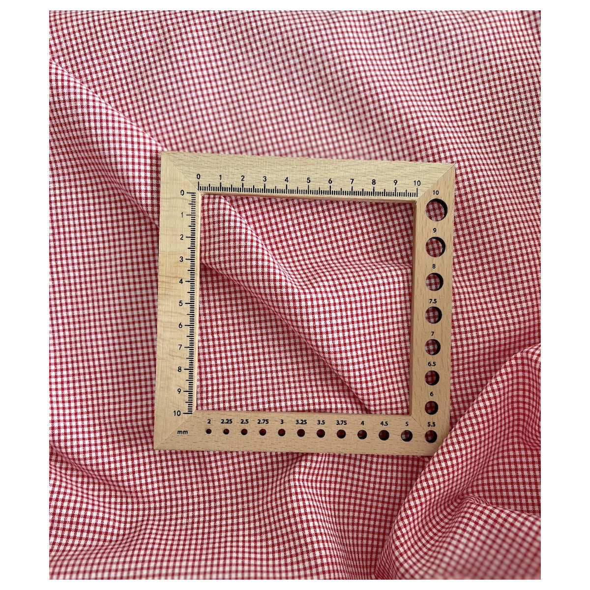 Seersucker / Coton gaufré vichy mini rouge / blanc Batikou - 3