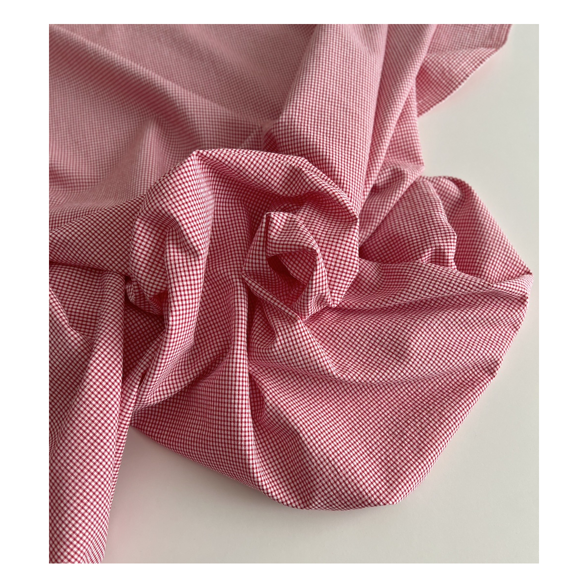 Seersucker / Coton gaufré vichy mini rouge / blanc Batikou - 6