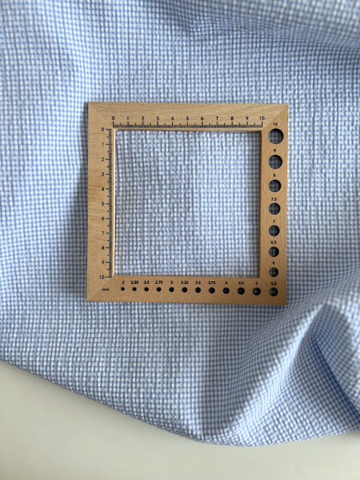 Seersucker / Coton gaufré vichy mini bleu lavande / blanc Batikou - 3