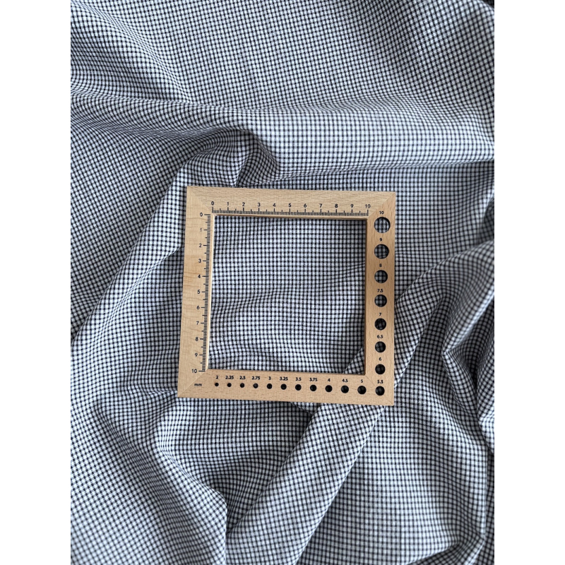 Seersucker / Coton gaufré vichy mini bleu marine / blanc Batikou - 3