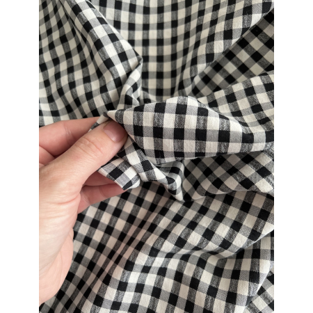 Seersucker / Coton gaufré vichy 6mm noir / lait Batikou - 2 Seersucker / Coton gaufré vichy 6mm noir / lait Batikou - 2