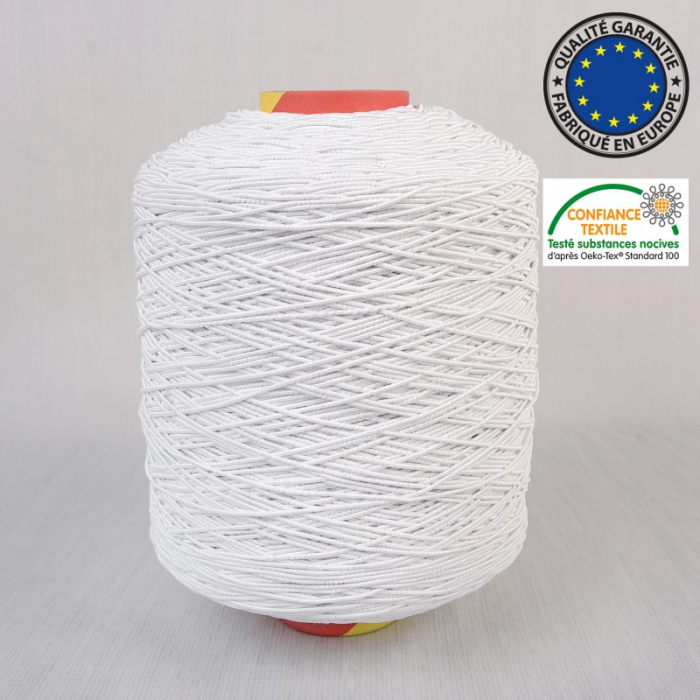 Elastique rond 2mm blanc x 1m