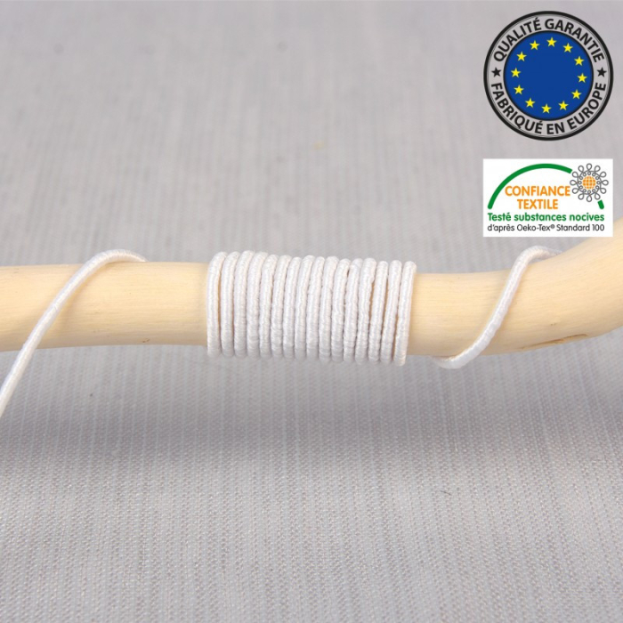 Elastique rond 2mm blanc x 1m