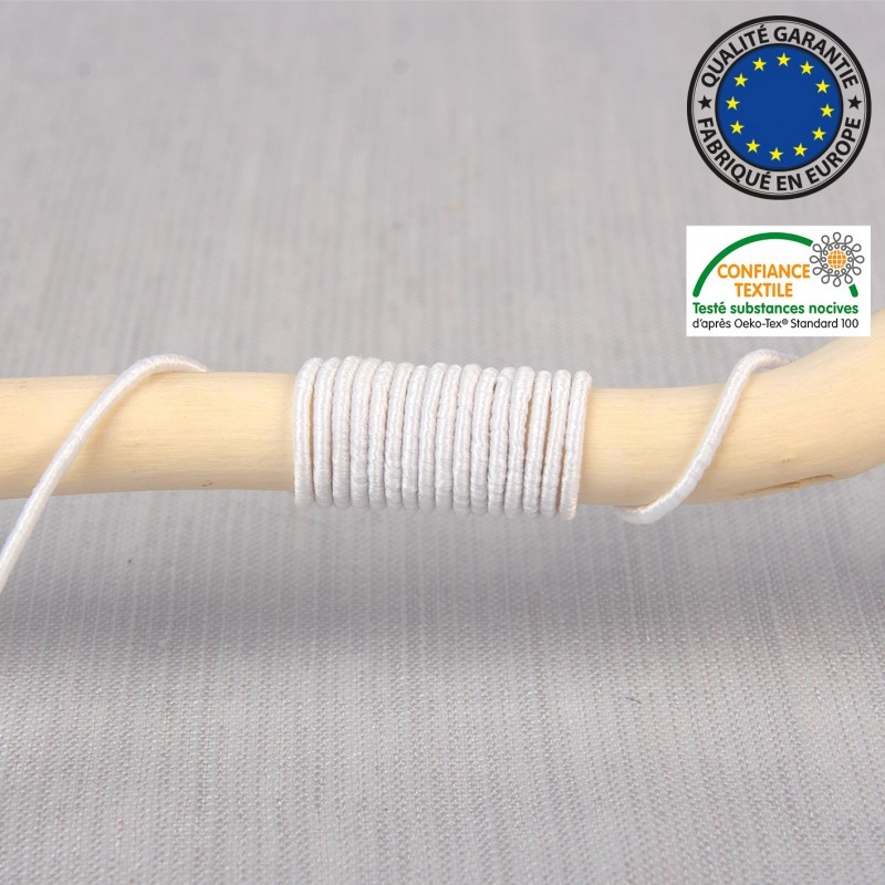 Cordon élastique Blanc WERKA PRO - 10 Mètres, Diamètre 2 Mm, Polyester/caoutchouc, Fabriqué En France