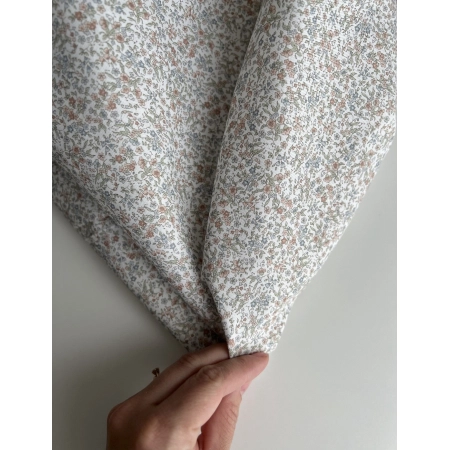 Camille - Tissu sergé / twill de coton organique imprimé rose Tissus issus de l'agriculture biologique  - 1 2