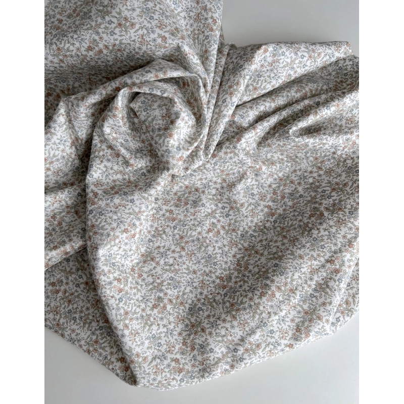 Camille - Tissu sergé / twill de coton organique imprimé rose Tissus issus de l'agriculture biologique  - 6