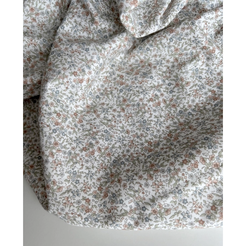 Camille - Tissu sergé / twill de coton organique imprimé rose Tissus issus de l'agriculture biologique  - 7