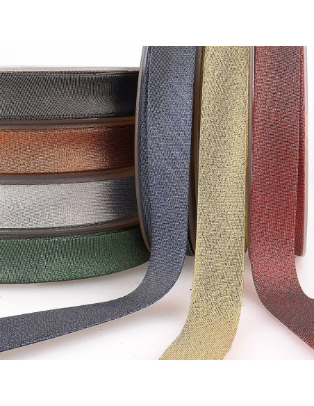 Biais à coudre métallisé uni or argent cuivre