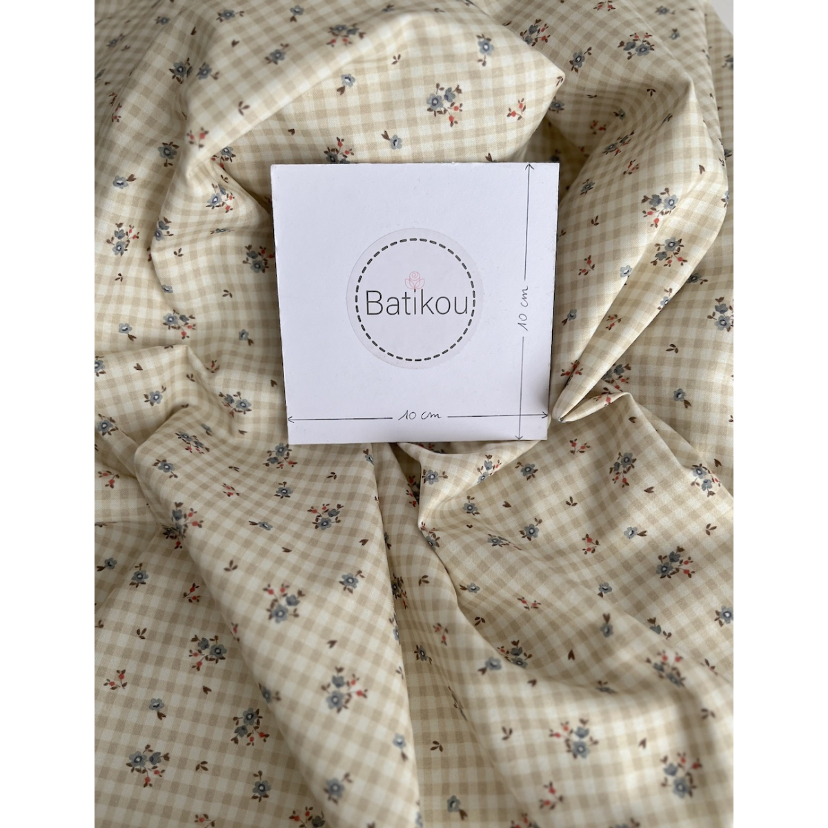 Elise - Popeline de coton BIO imprimé fleurs fanées Tissus issus de l'agriculture biologique  - 4