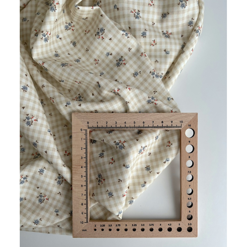 Elise - Popeline de coton BIO imprimé fleurs fanées Tissus issus de l'agriculture biologique  - 8