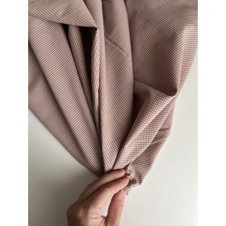 Seersucker / Coton gaufré vichy mini 1mm kaki / nude Batikou - 2 Seersucker / Coton gaufré vichy mini 1mm kaki / nude Batikou - 2