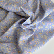 India - Tissu lin viscose à motifs coloris lavande Qualité Oeko-tex - 1