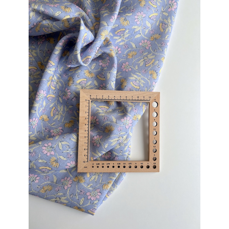 India - Tissu lin viscose à motifs coloris lavande Qualité Oeko-tex - 5