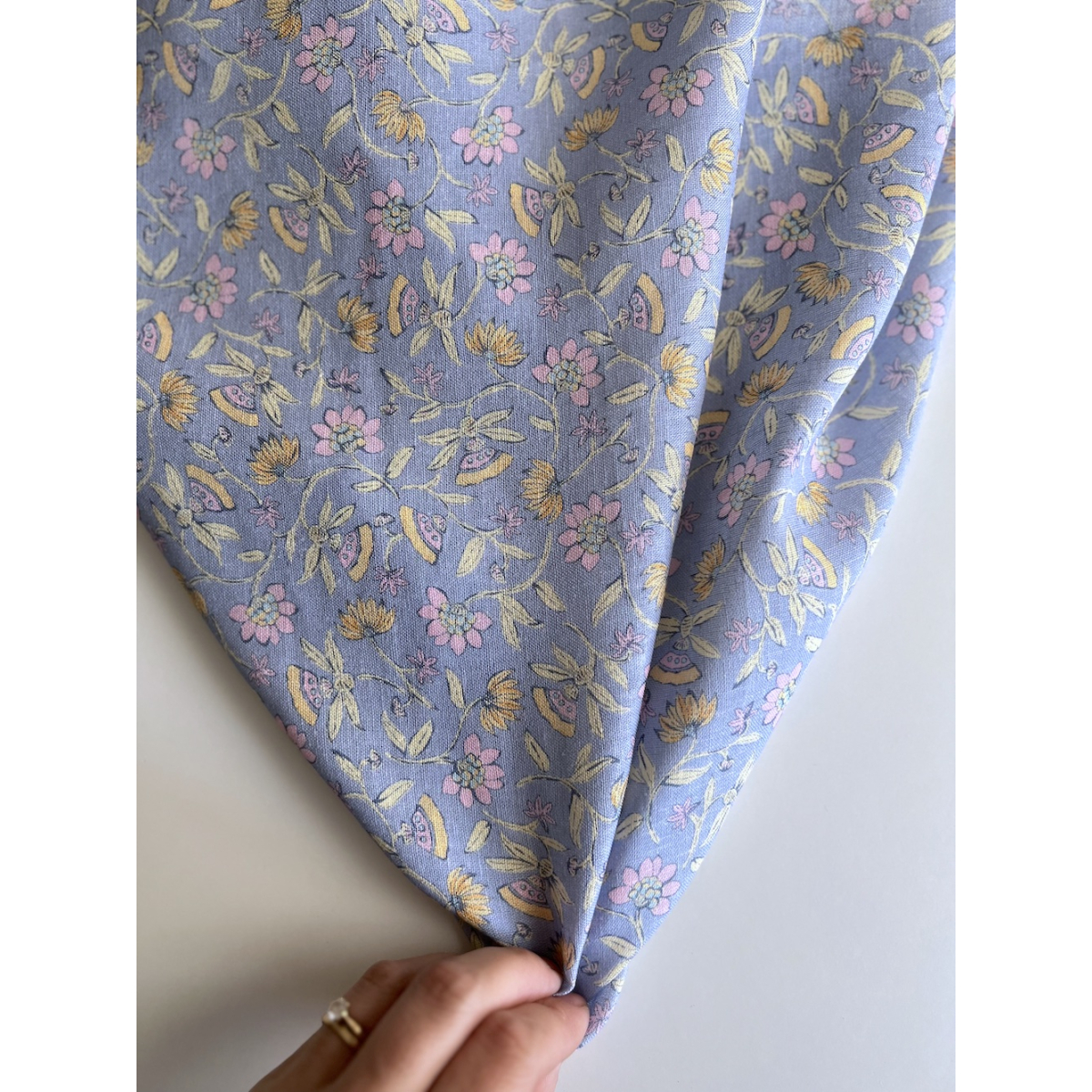 India - Tissu lin viscose à motifs coloris lavande Qualité Oeko-tex - 7