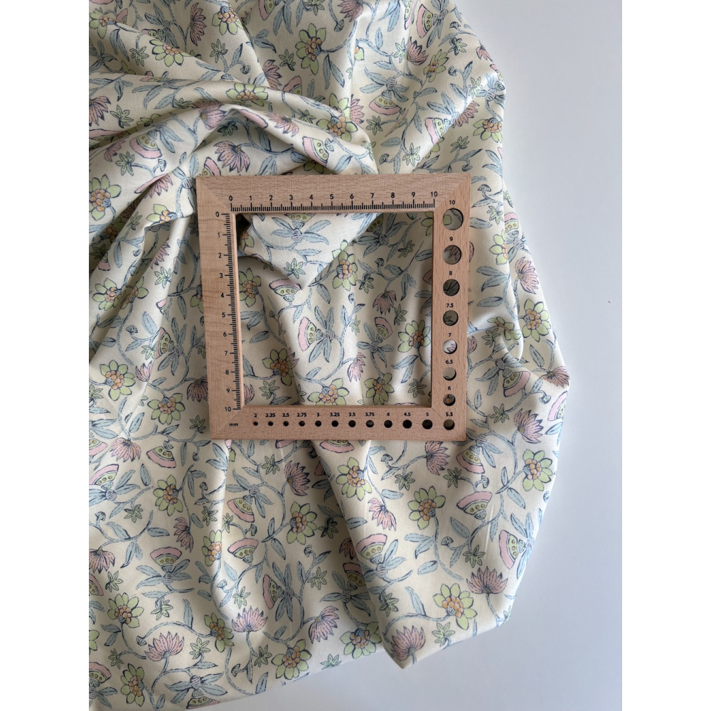 India - Popeline de coton BIO imprimé fleurs indiennes Tissus issus de l'agriculture biologique  - 8