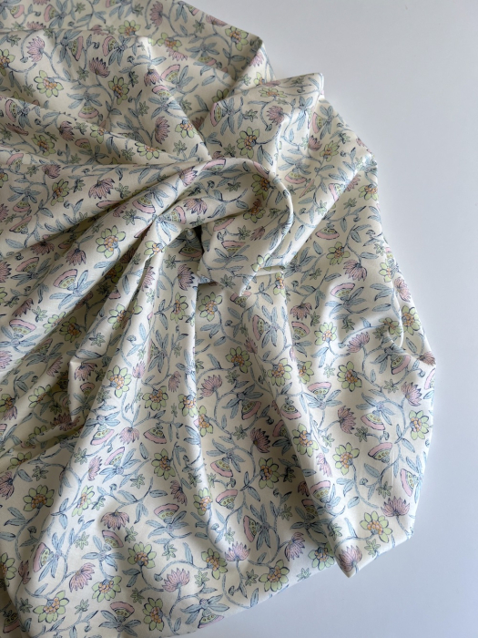 India - Popeline de coton BIO imprimé fleurs indiennes Tissus issus de l'agriculture biologique  - 11