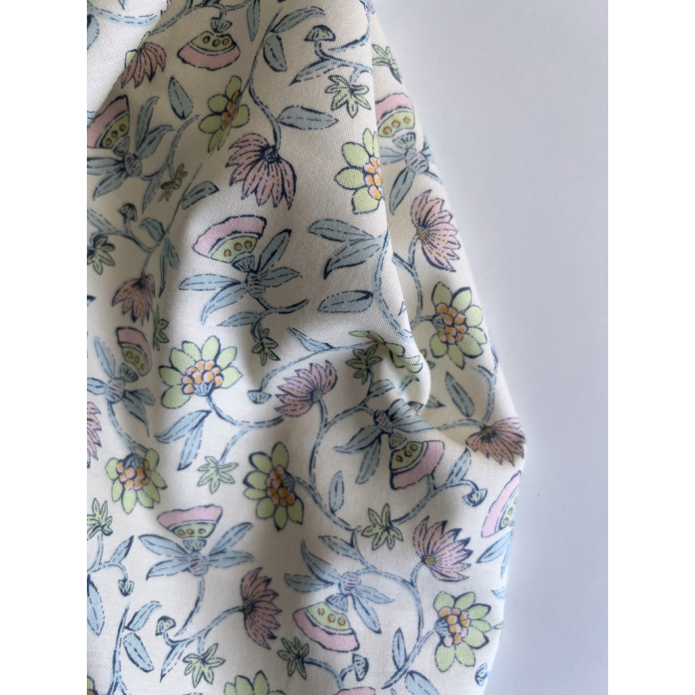 India - Popeline de coton BIO imprimé fleurs indiennes Tissus issus de l'agriculture biologique  - 2