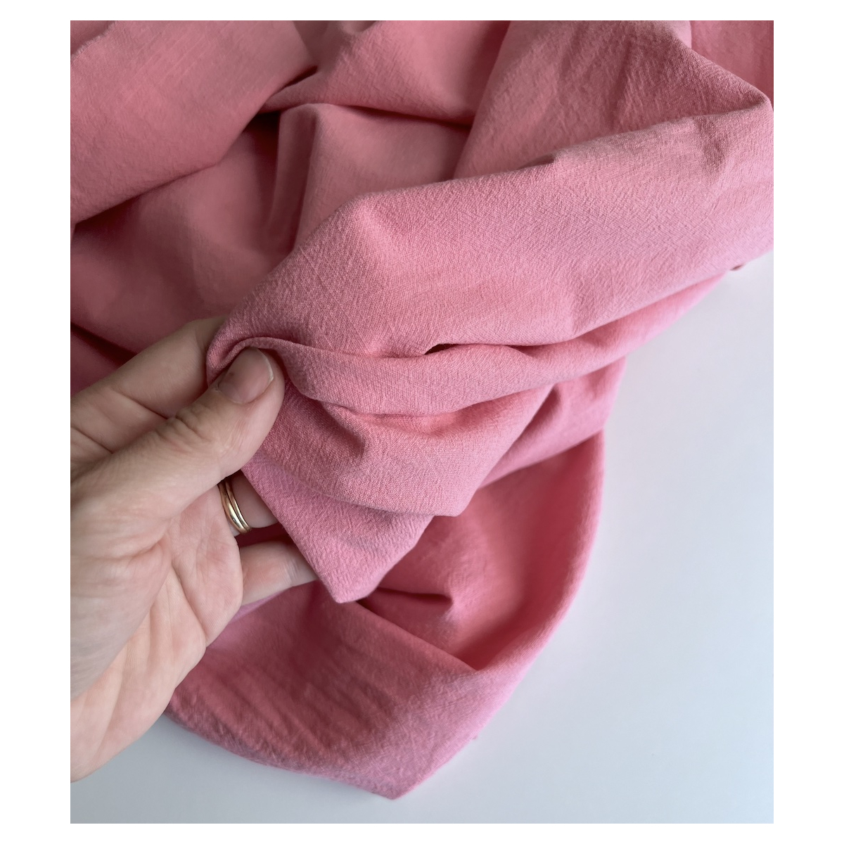 Coton lavé bio coloris vieux sorbet fraise Qualité Oeko-tex - 2 Coton lavé bio coloris vieux sorbet fraise Qualité Oeko-tex - 2