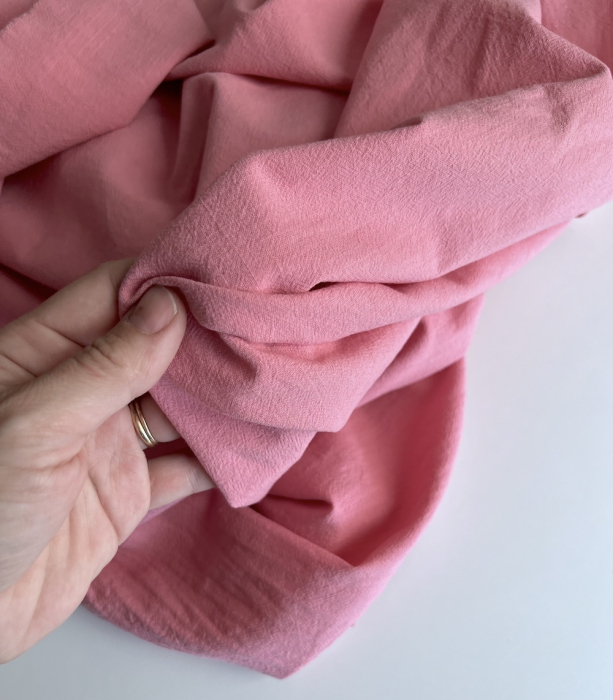 Coton lavé bio coloris vieux sorbet fraise Qualité Oeko-tex - 2