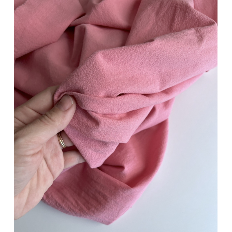 Coton lavé bio coloris vieux sorbet fraise Qualité Oeko-tex - 2