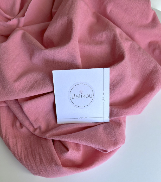 Coton lavé bio coloris vieux sorbet fraise Qualité Oeko-tex - 4