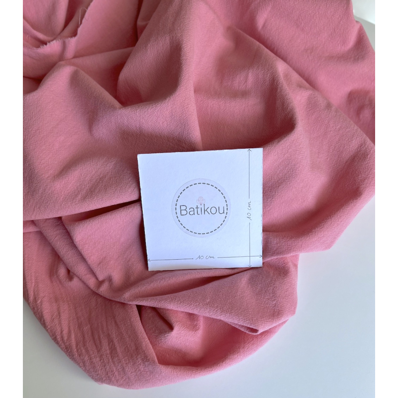 Coton lavé bio coloris vieux sorbet fraise Qualité Oeko-tex - 4