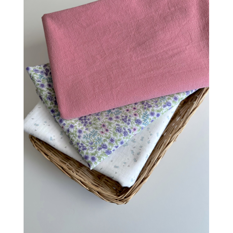 Coton lavé bio coloris vieux sorbet fraise Qualité Oeko-tex - 7