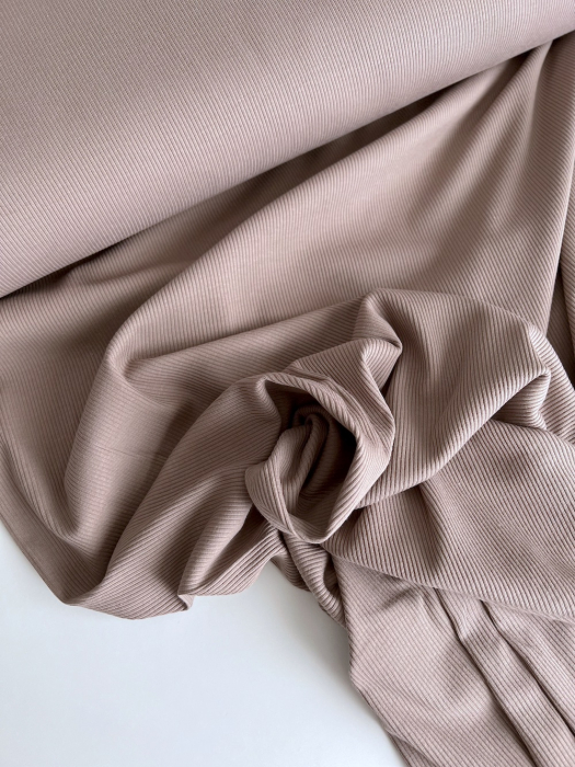 Jersey coton côtes fines coloris taupe Qualité Oeko-tex - 4