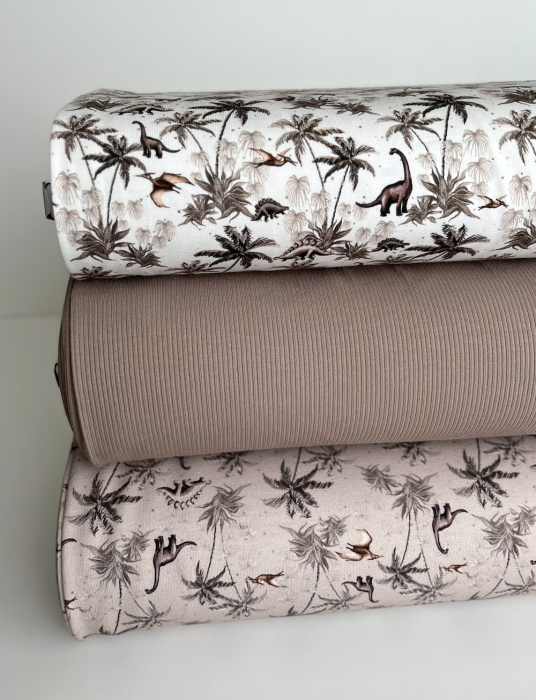 Jersey coton côtes fines coloris taupe Qualité Oeko-tex - 6