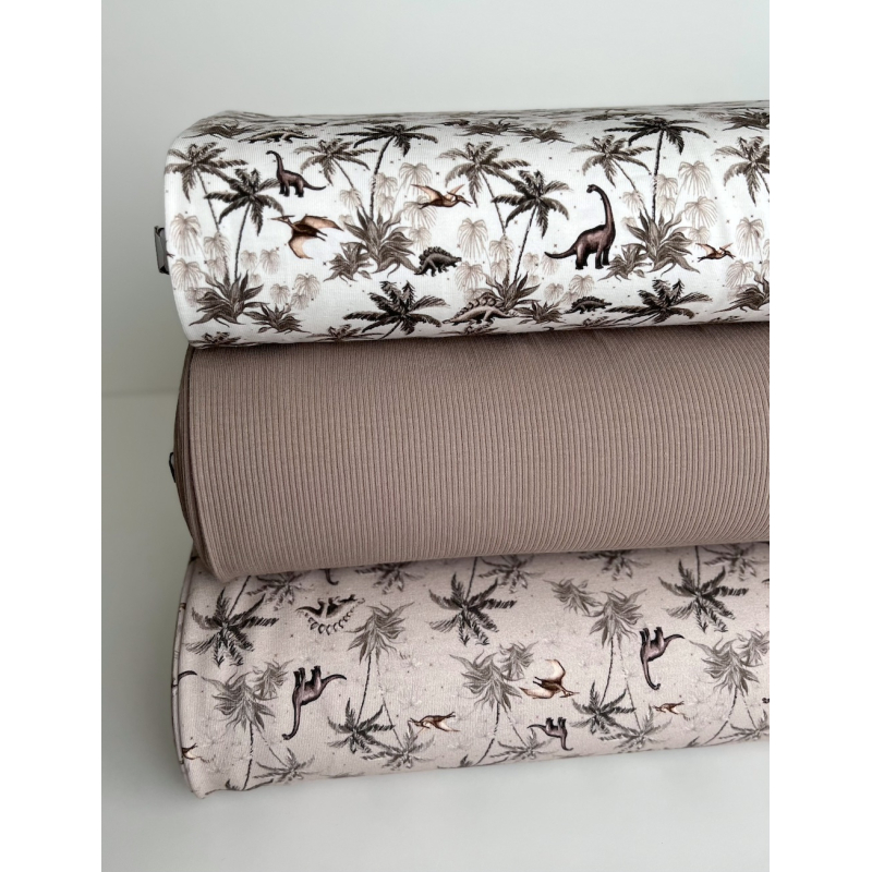 Jersey coton côtes fines coloris taupe Qualité Oeko-tex - 6