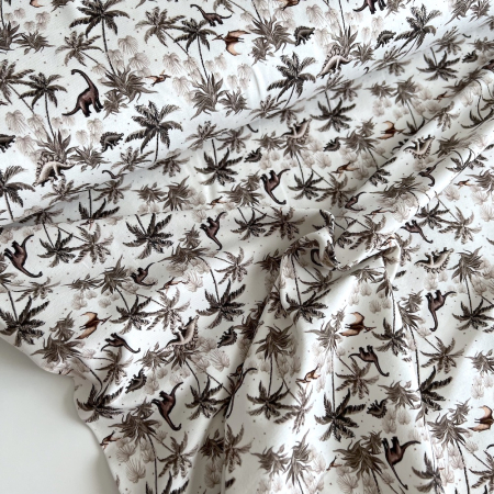 Jersey de coton dinosaures fond blanc cassé Qualité Oeko-tex - 1