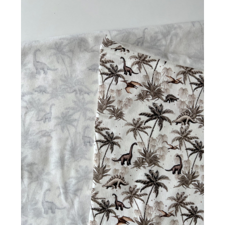 Jersey de coton dinosaures fond blanc cassé Qualité Oeko-tex - 2