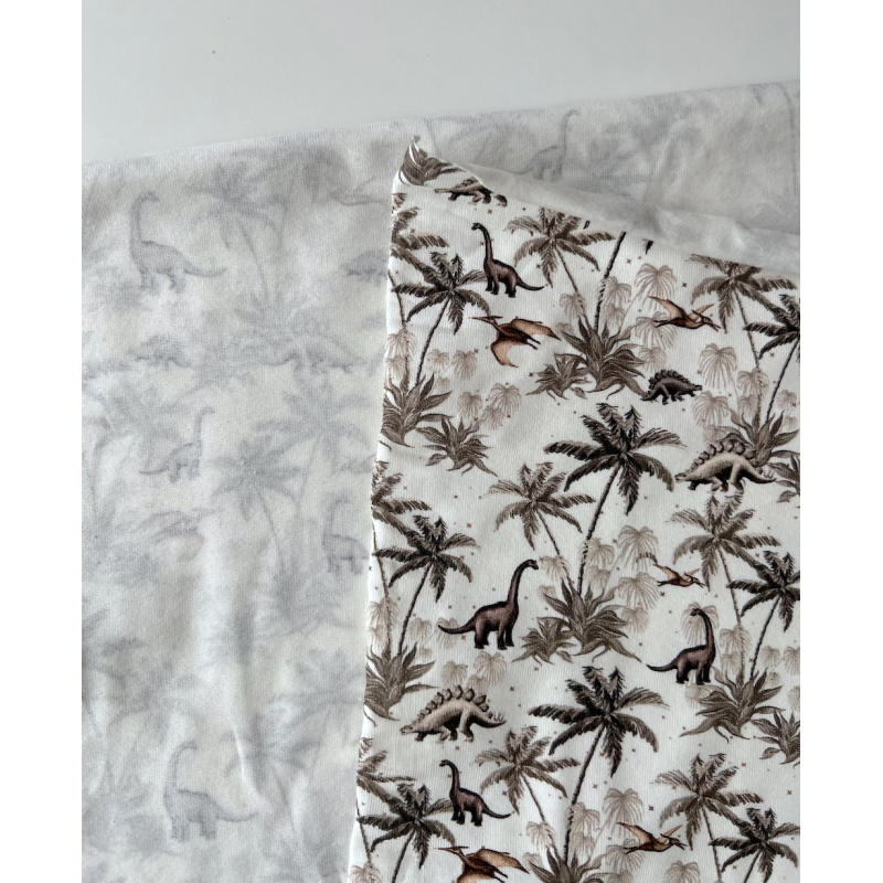 Jersey de coton dinosaures fond blanc cassé Qualité Oeko-tex - 2