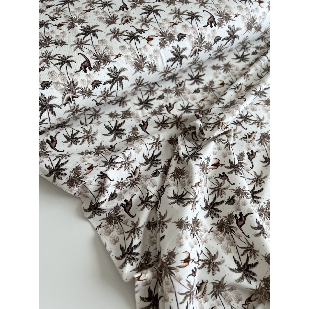 Jersey de coton dinosaures fond blanc cassé Qualité Oeko-tex - 3 Jersey de coton dinosaures fond blanc cassé Qualité Oeko-tex - 3