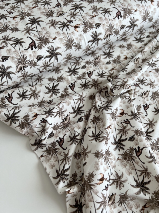 Jersey de coton dinosaures fond blanc cassé Qualité Oeko-tex - 3