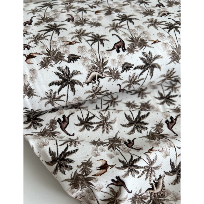 Jersey de coton dinosaures fond blanc cassé Qualité Oeko-tex - 4