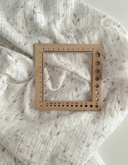 Double gaze de coton imprimé gypsophile naturel Qualité Oeko-tex - 8