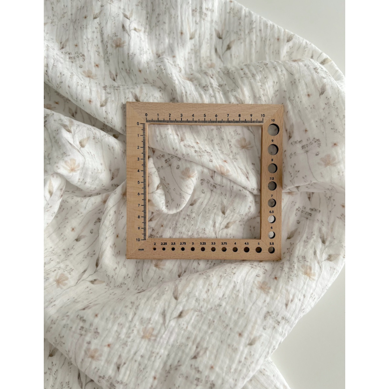 Double gaze de coton imprimé gypsophile naturel Qualité Oeko-tex - 8