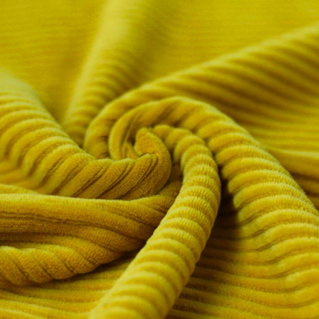 Velours grosses côtes coton coloris moutarde