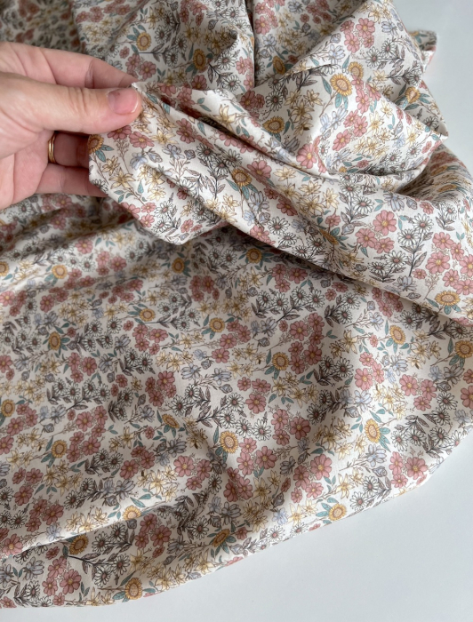 Juliette - Popeline de coton douce BIO imprimé fleurs fanées Tissus issus de l'agriculture biologique  - 9