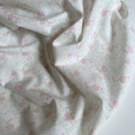 Enora - Batiste de coton bio SILKYNE à imprimé fleuri pastel Tissus issus de l'agriculture biologique  - 1
