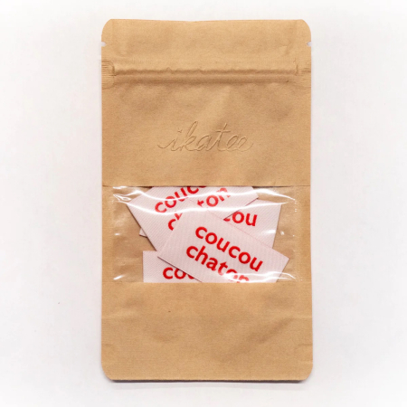 Lot 5 étiquettes tissées ©ikatee - Coucou Chaton -  - 2